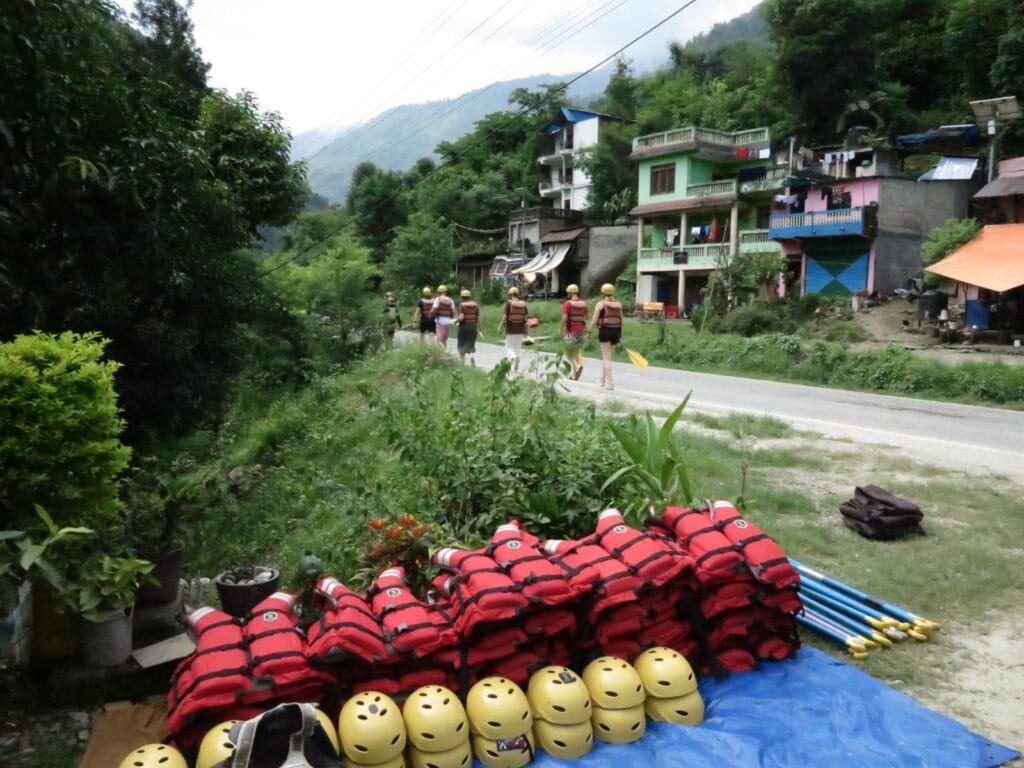 Water rafting in Nepal on a Himalayan river
