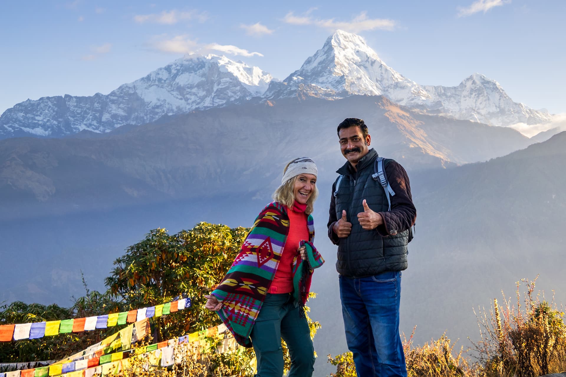 Poon Hill sunrise over the Himalayas