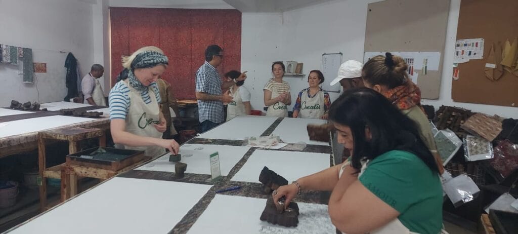 Local craft workshop with traditional printing