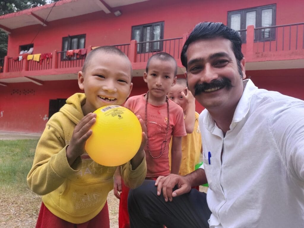 Children at a community project supported by Kapil