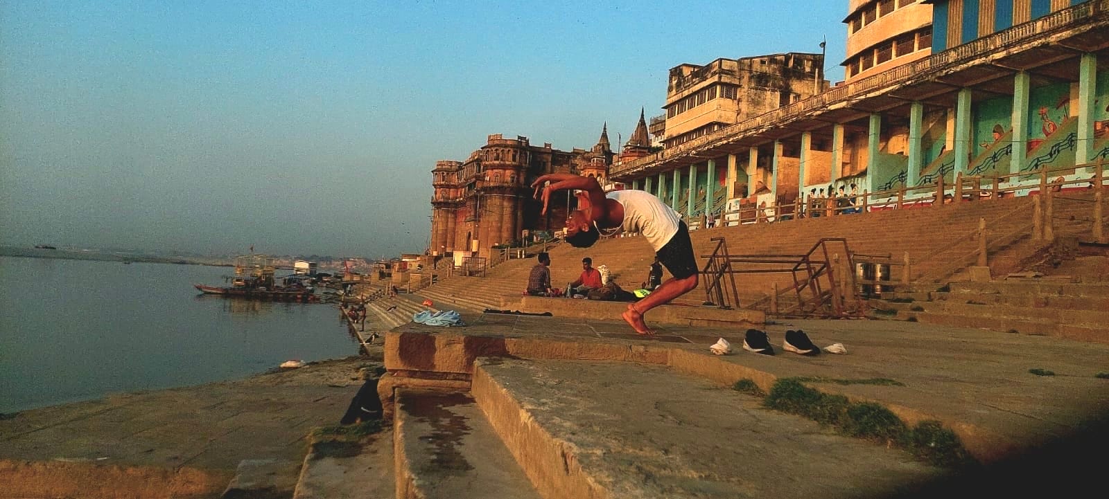 The ghats of Varanasi at golden hour