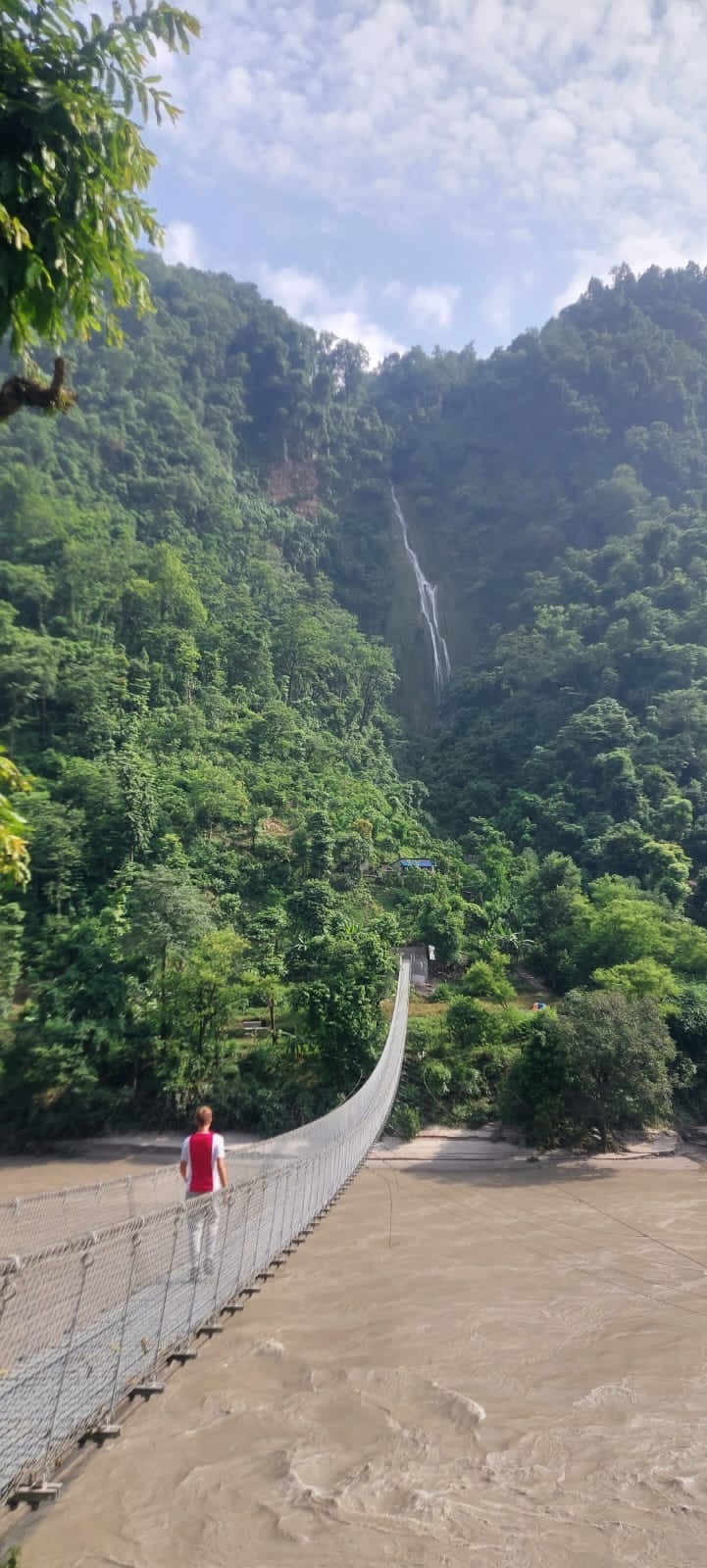 Suspension bridge on the trail