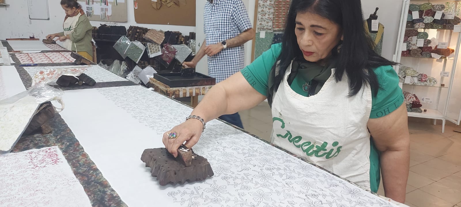 Hand block-printing in Jaipur