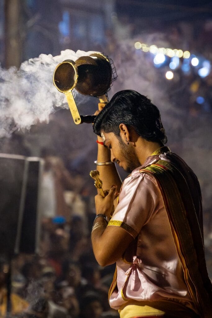 Evening Ganga Aarti ceremony in Varanasi